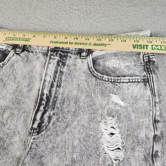 American Eagle Jeans Womens 14 Distressed Mom Gray Acid Wash Stretch Denim Pants - Picture 2 of 11